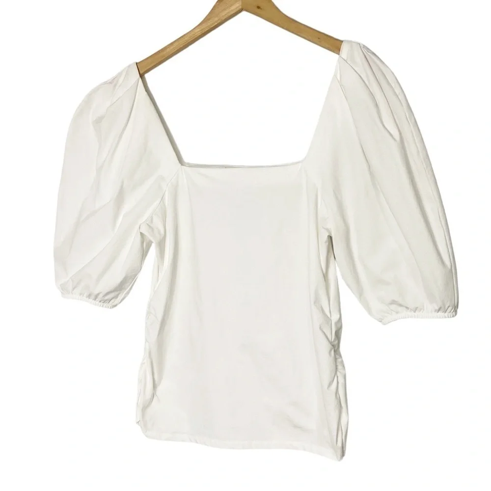 ZARA Puff Sleeve Square Neck Top